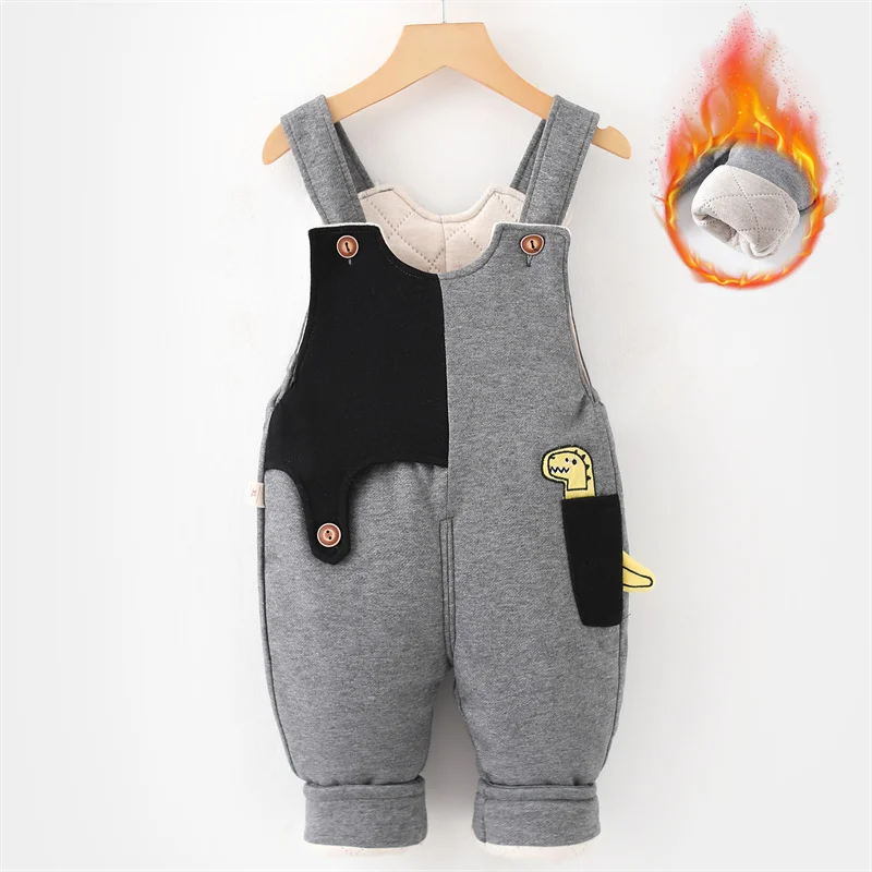 

Baby Thickened Warm Pants Children Autumn Winter Trousers Boys Girls Cartoon Cute Jumpsuits New Infant Clothes For 1 2 3 4 Years