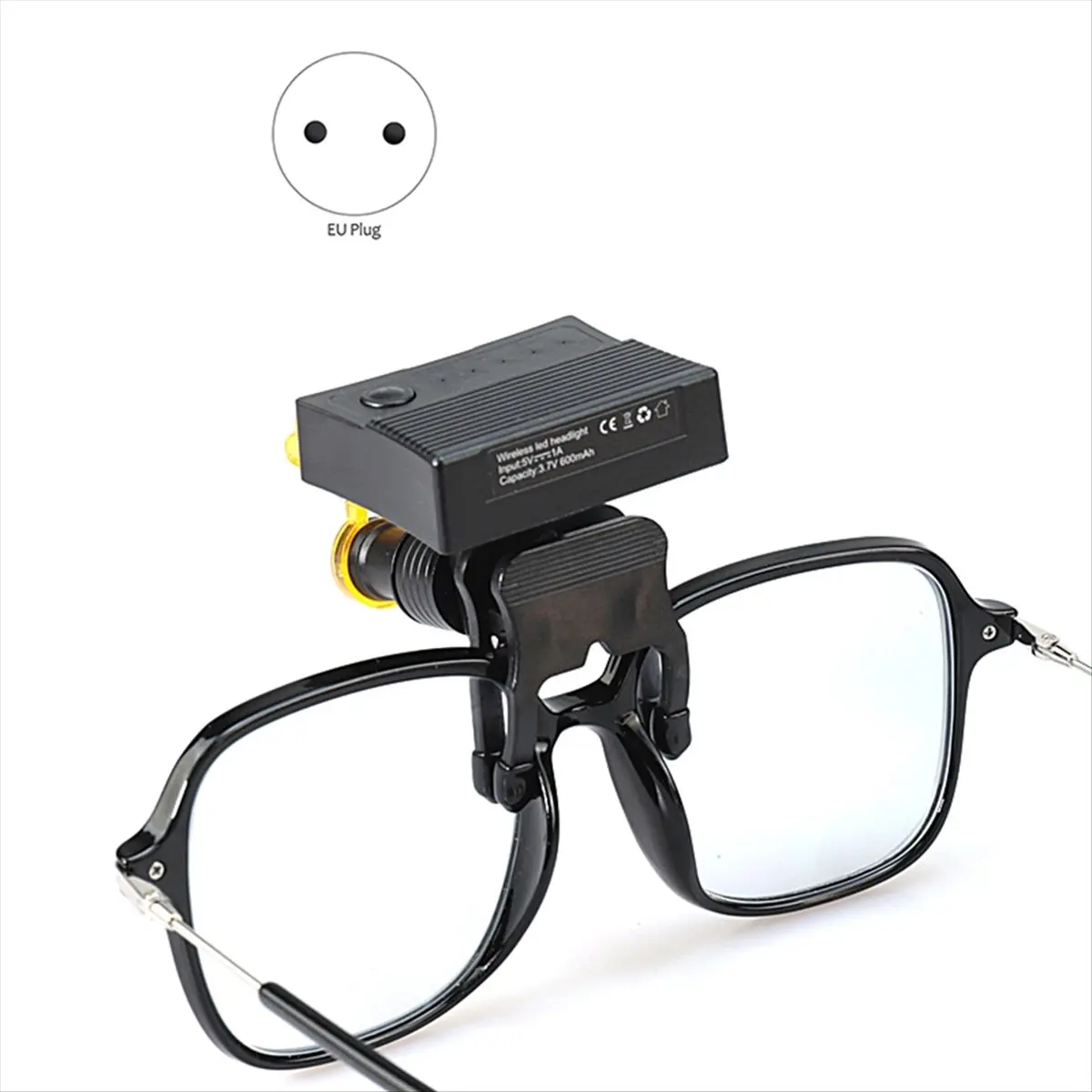 A64K Wireless Portable 5W LED Headlight Head Light Lamp Clip Type Dental Oral Cavity Lamp for Dental Magnifying Glass EU Plug