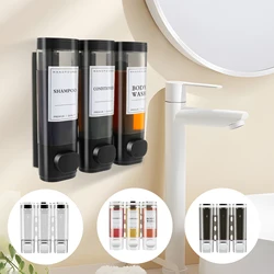 Refillable Bottles No Drill Shampoo and Conditioner Dispenser Transparent Liquid Soap Dispenser for Bathroom Hotel Accessories