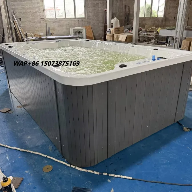 Latest Bathtub Modern Jacuzzier 12 People Hotel Outdoor Whirlpool Hot Tub White Acrylic Spa