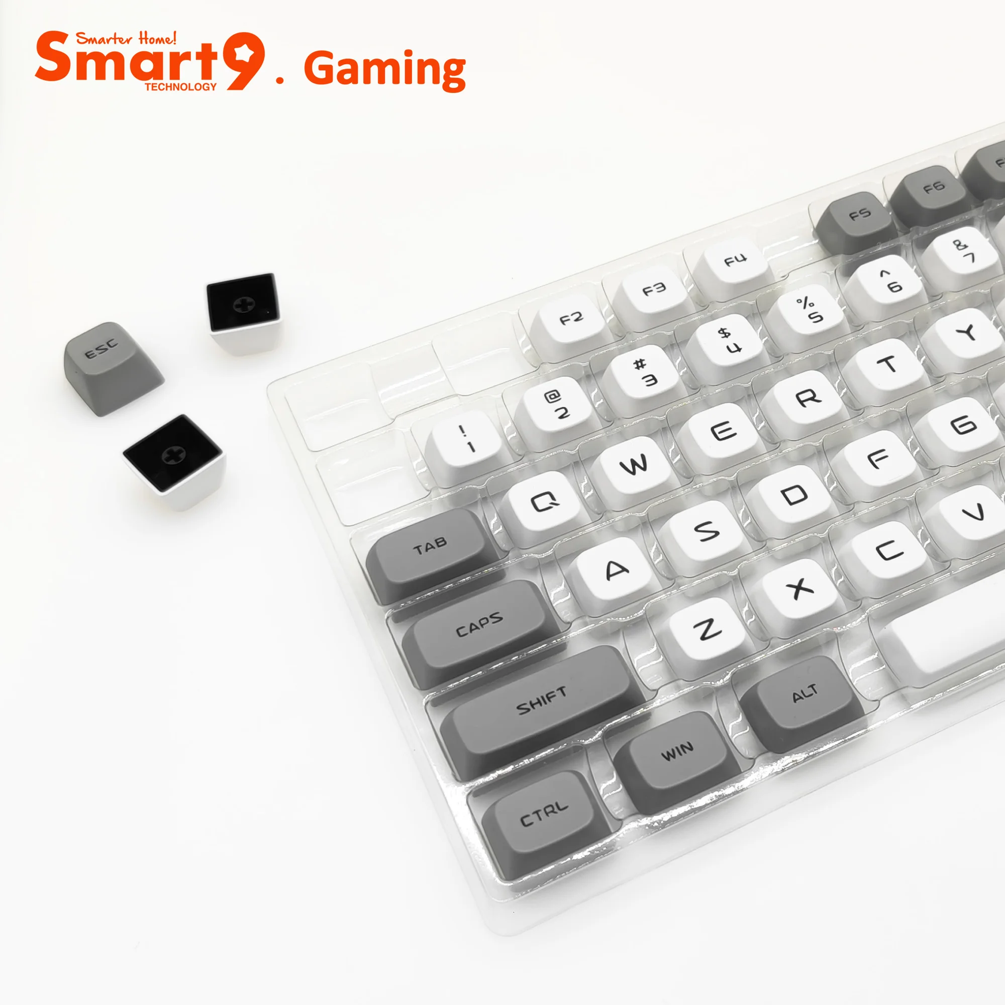 Smart9 Double Shot Keycaps HSA Profile Custom Letters 155Keys Full Set Layout for Mechanical Keyboards