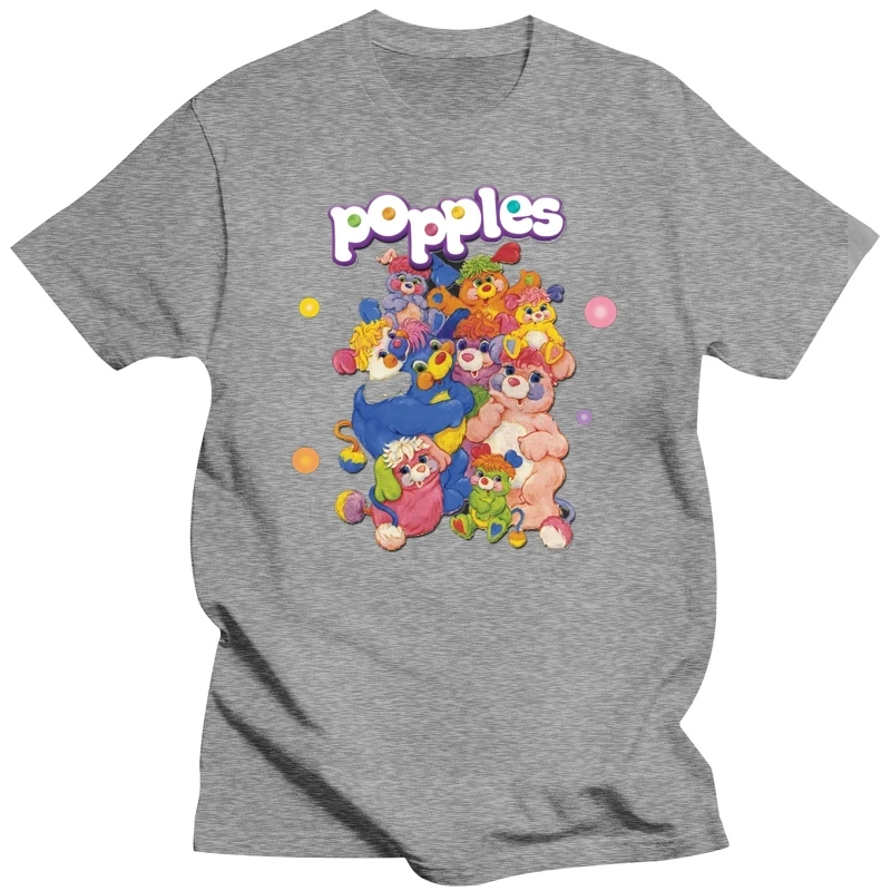 Popples! T-Shirt Cartoon Männer schwarz T-Shirt Verkauf 100% Baumwolle T-Shirts für Jungen