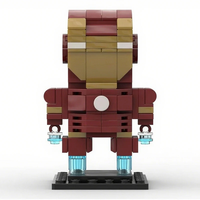 149 деталей MOC Iron Mark 3 BrickHeadz, модель строительных блоков, конструктор для творчества своими руками, подарок на день рождения, коллекционная модель, идея для творчества, 3D-дисплей, креативный продукт.