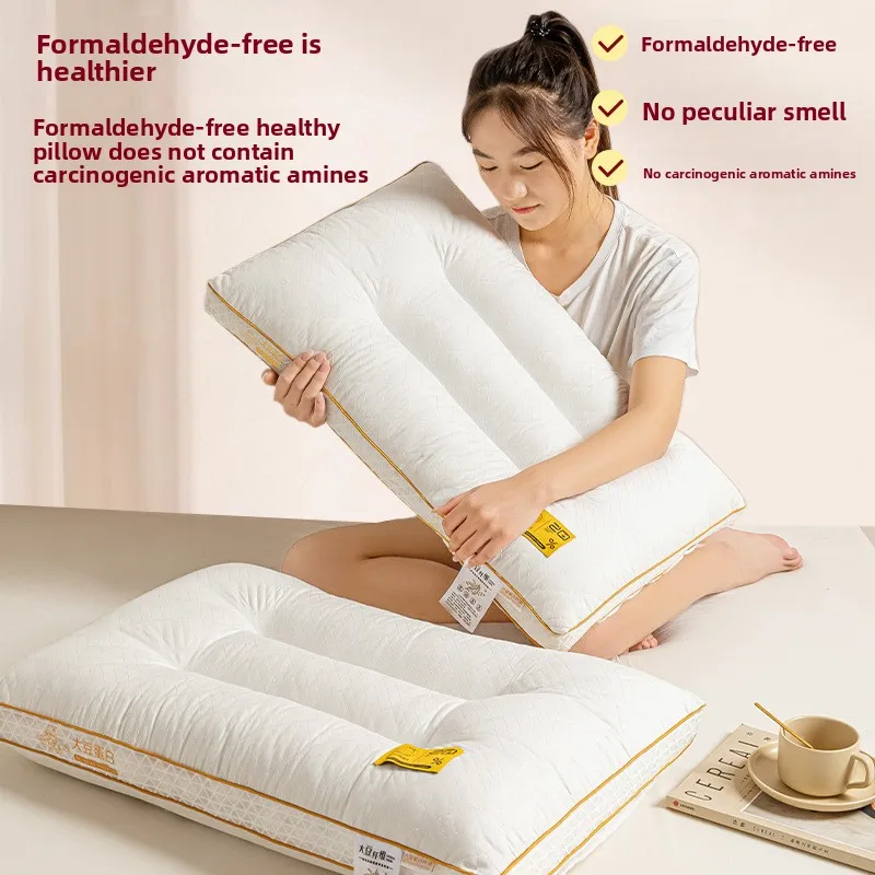 وسادة من ألياف فول الصويا لحماية العمود الفقري العنقي، وسادة نوم للبالغين، مسكن للطلاب، للاستخدام المنزلي، نفس النمط في الفندق