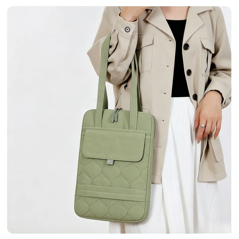 Large Capacity Laptop Bag 13.3 14 Inch Multi-functional Shoulder Handbag Trendy Fashion Tote Bag Tablet Storage Bag