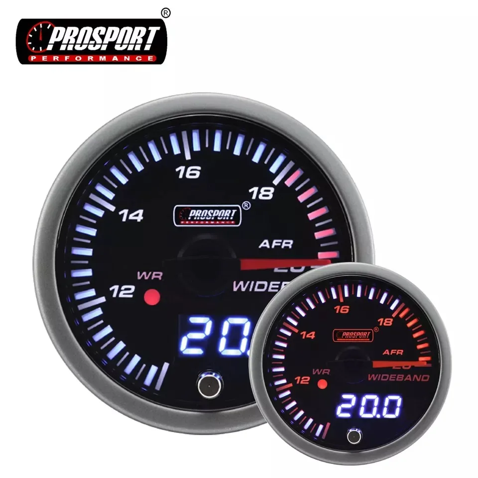 New for Digital Wideband AFR Gauge Kit LSU 4.9 Sensor White Amber Backlight Warning Function 12V 52mm Aluminum for Cars