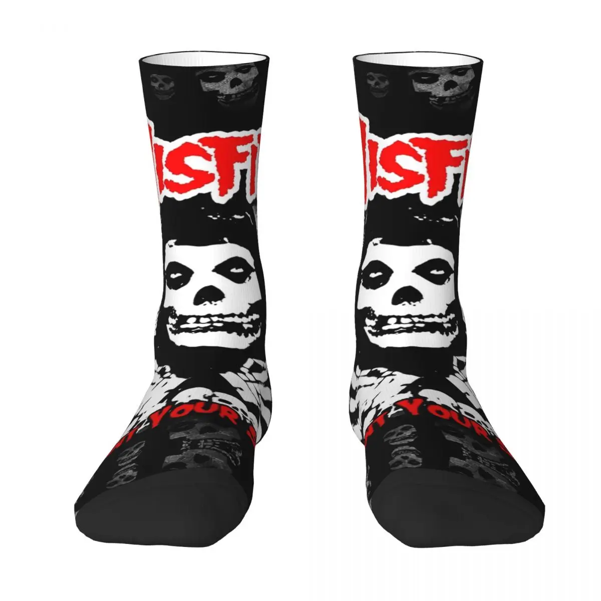 Funny Misfits Punk Rock Band Socks Winter Stockings Leisure Women Men Breathable Socks Printed Outdoor Sports Anti Sweat Socks