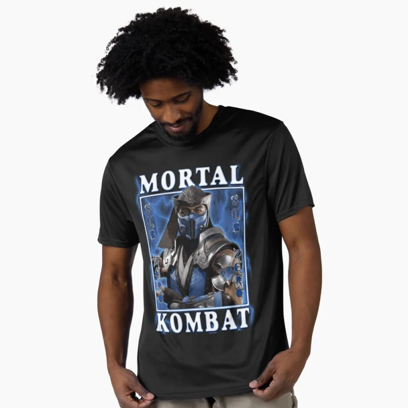 Sub-Zero MK Vintage 90's Mortal Kombat Gift tee for gamer 100% cotton printed Men's Short Sleeve Graphic T-Shirt All size tops