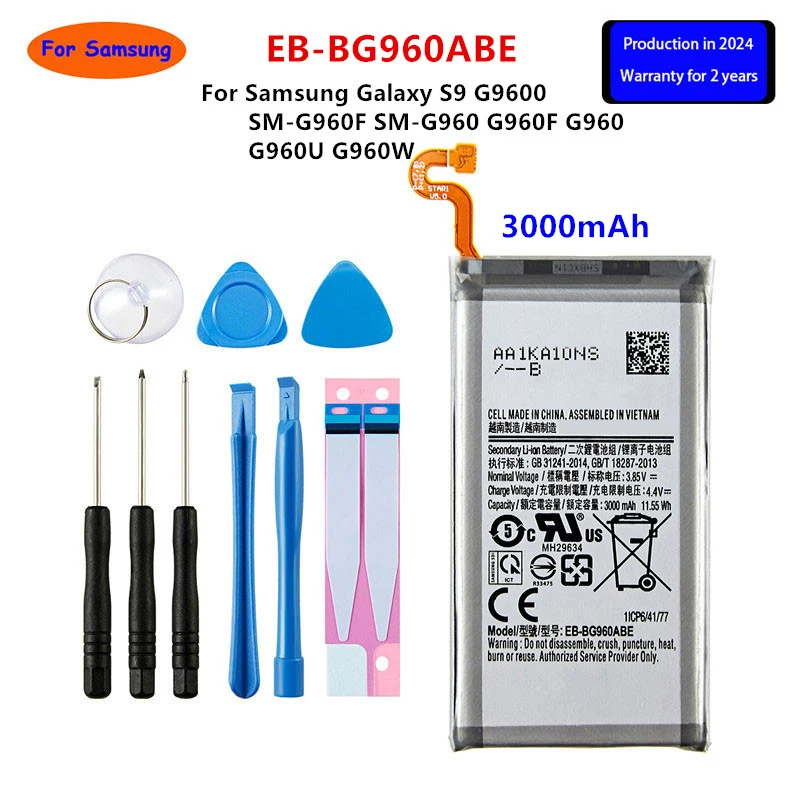 Brand New EB-BG960ABE 3000mAh Battery For Samsung Galaxy S9 G9600 SM-G960F SM-G960 G960F G960 G960U G960W +Tools