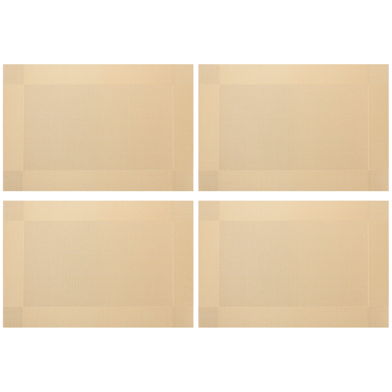 

4Pcs Gold Placemats Dining Table Mat Set PVC Reusable Waterproof Placemats for Restaurant Hotel Christmas Thanksgiving