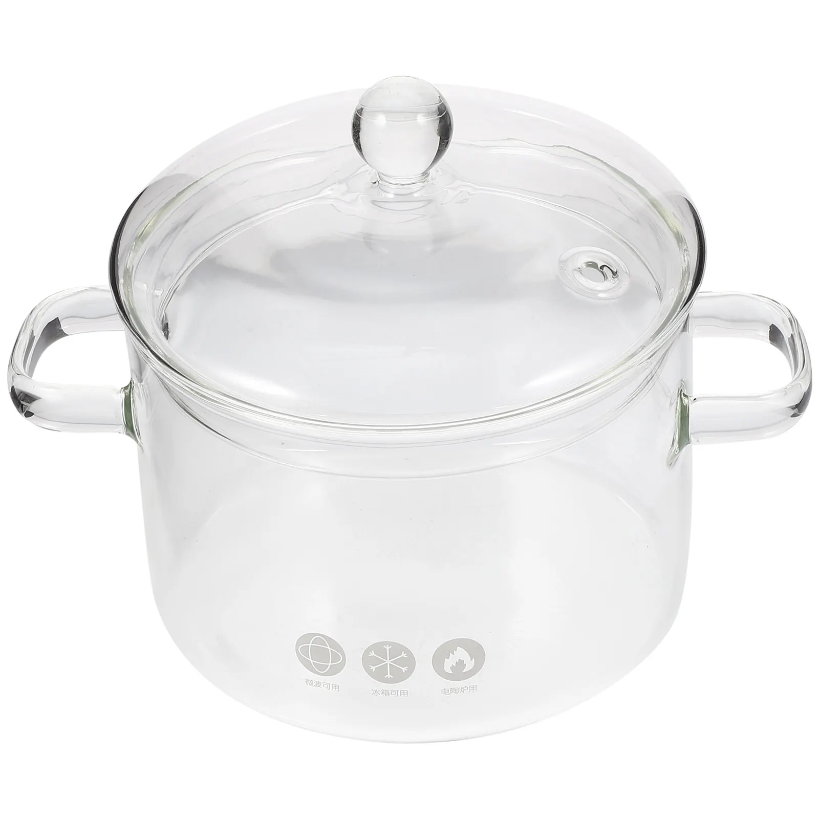 

High Borosilicate Glass Stew Pot Double Ear Cooking Pot Heat Resistant Kitchenware for Soup Slow Stewing Braised Chicken Home