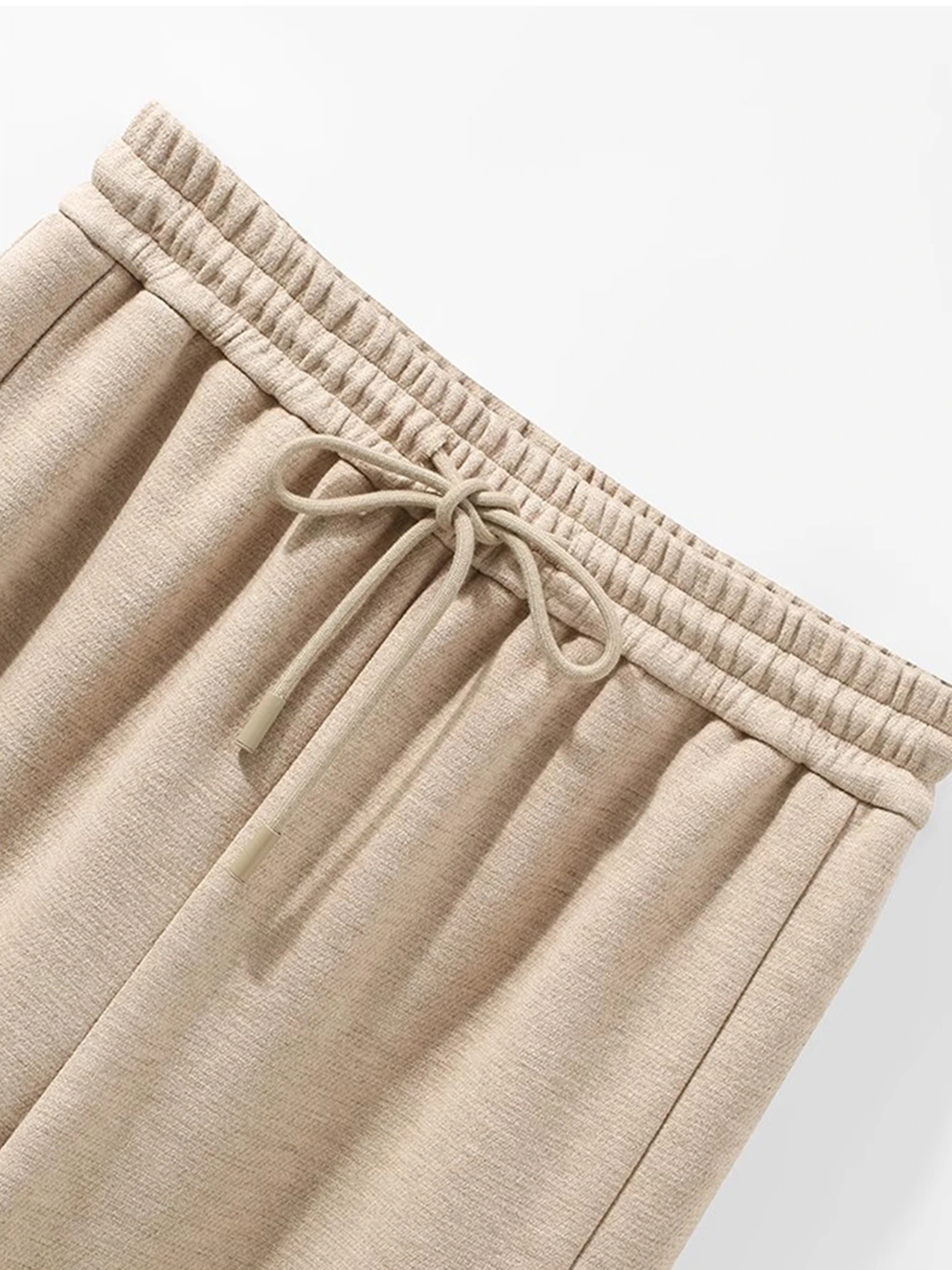 XIAOGULI 2026 Autumn Winter Pants Women High Waist Wide Leg Pants Thick Elastic Waist Drawstring Draping Casual Trousers