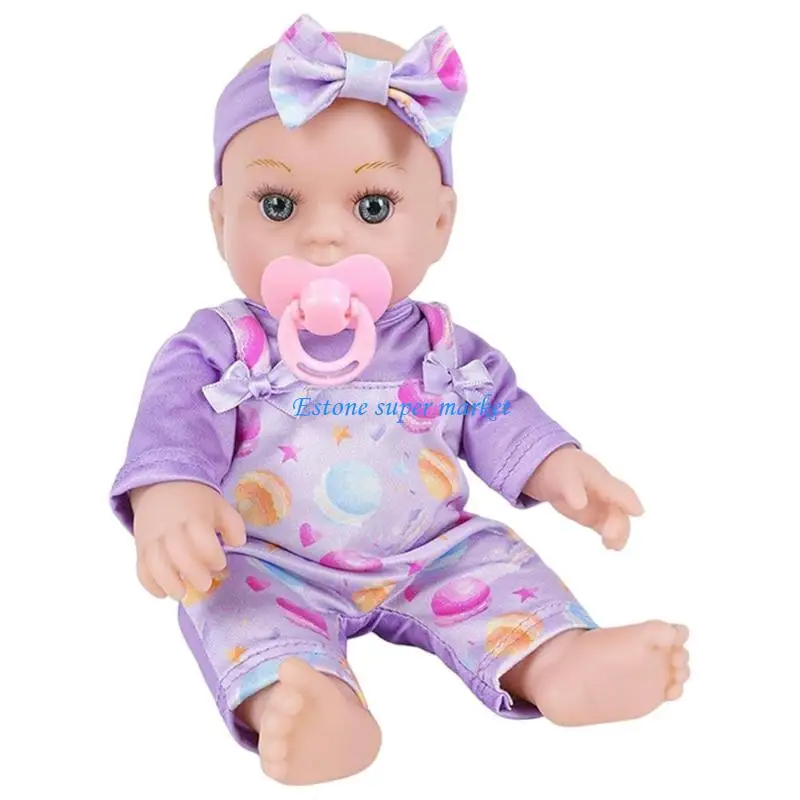 090B 12 インチ新生児女の赤ちゃん人形、ビニール入り、親子の交流に最適