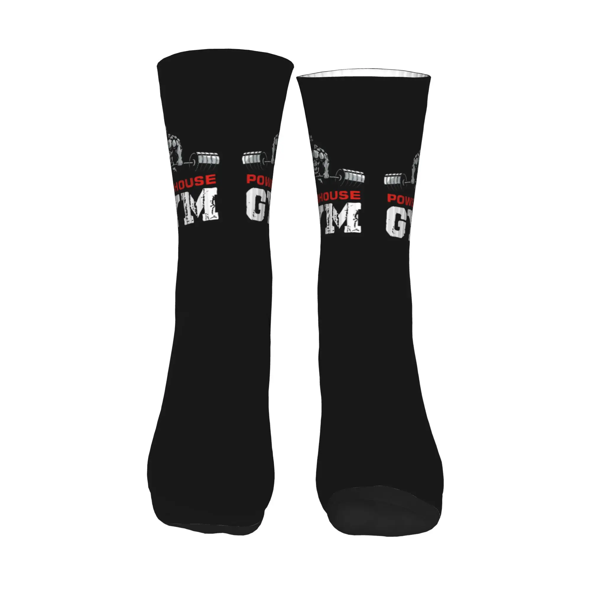 Kawaii Print Bodybuilding Fitness Powerhouse Gym Socks for Men Women Stretch Summer Autumn Winter  Crew Socks view 2