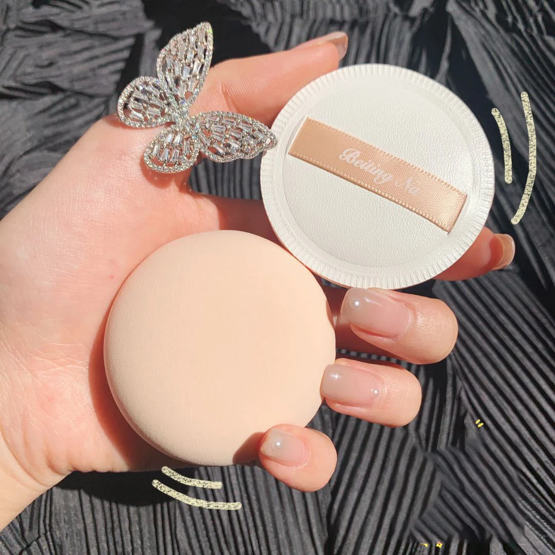 Poeder Puff Droog En Nat Bruikbaar Marshmallow Spons Kussen Lederen Driehoekige Ronde Vierkante Make-Up Cosmetische Puff Voor Foundation