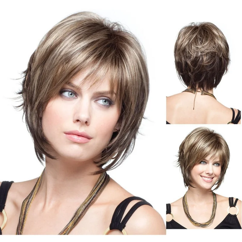 

Wig, short straight hair