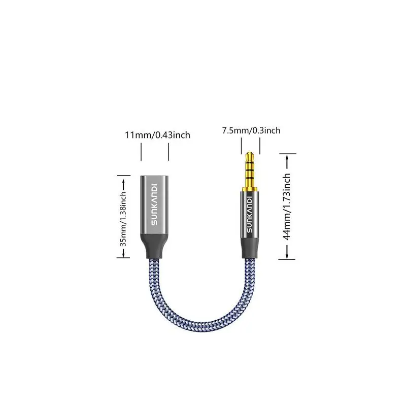 3.5mm Male to USB C Female Audio Adapter No Current Noise Type C Earphone Converter for High Quality Music Playback Car Use