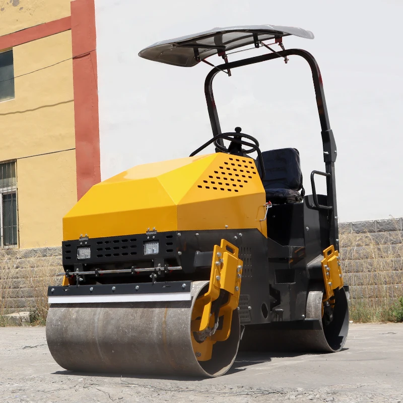 1 Ton Mini Road Roller Walk Behind Vibratory Compactor For Landscaping Trench Work And Small Road Repair