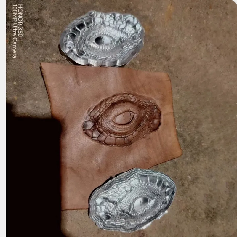 

3D Dragon Eye Leather Stamp Mold, Yin Yang Press Tool 42x70mm, Dual Layer Alu Alloy Embossing Die For Leather Craft