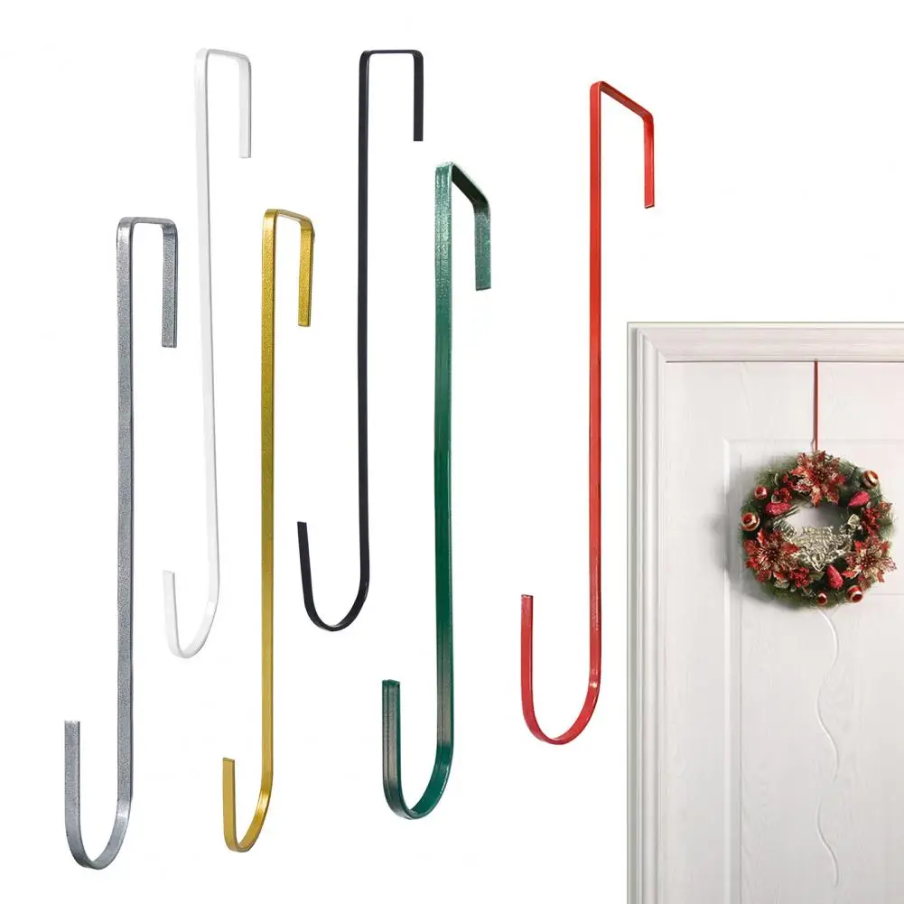 Front Door Christmas Hook Wreath Hanger Strong Load-bearing Rustproof Easy Installation Halloween Decoration Holder Дверной Крюк