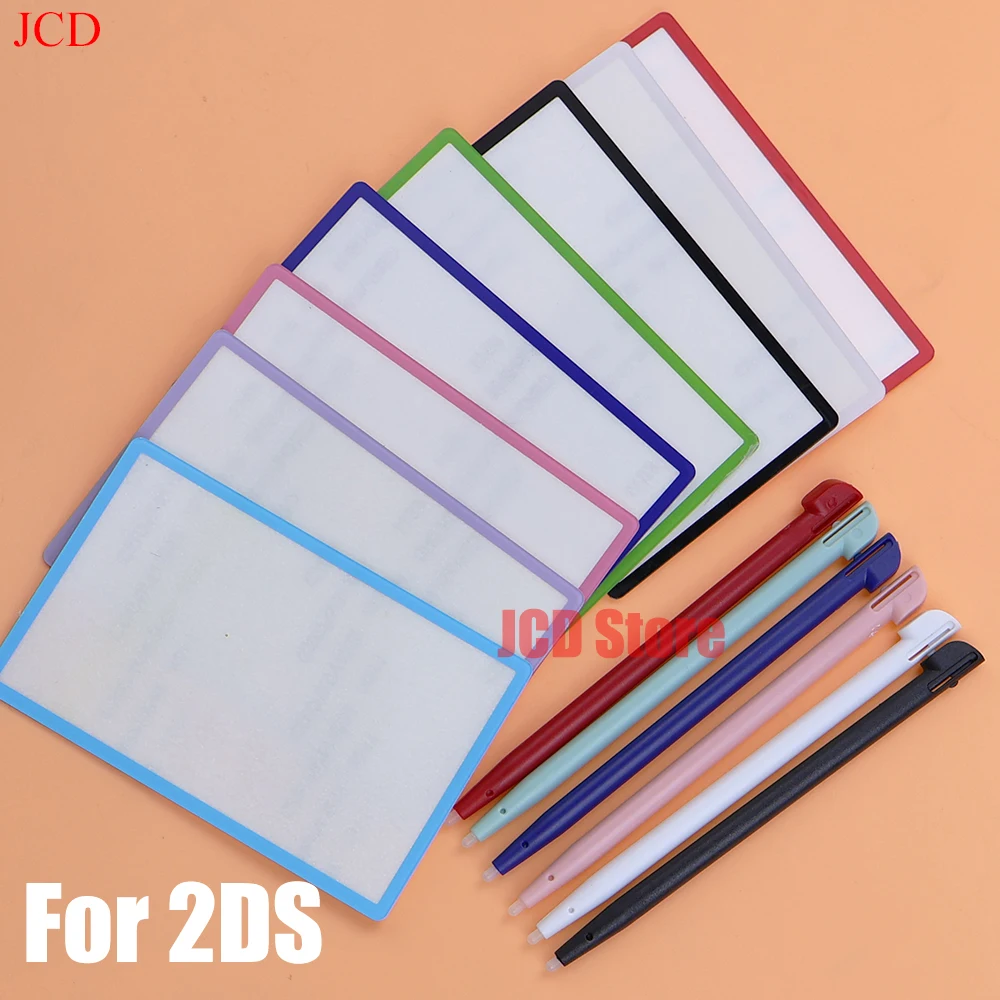 Plastics Protective Screen Lens With Adhesive for 2DS Upper Top Screen Frame Lens Cover LCD Screen Protector For Nintend 2DS