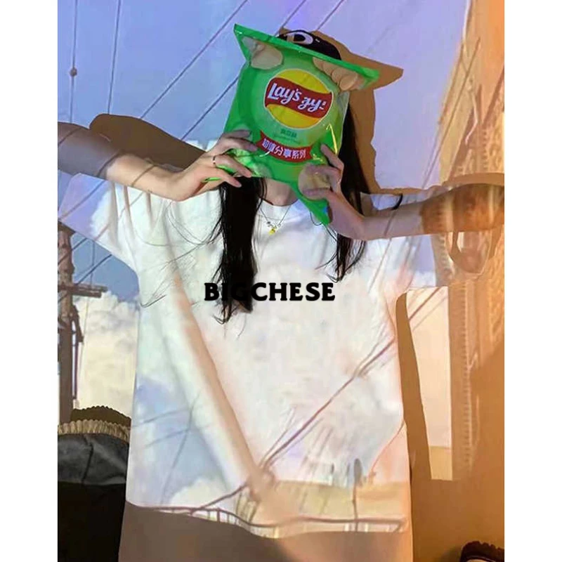 تي شيرت نسائي كاجوال بأكمام قصيرة ، أزياء هاراجاكو ، دببة مضحكة بسيطة ، حروف مطبوعة ، رقبة مستديرة ، صيف