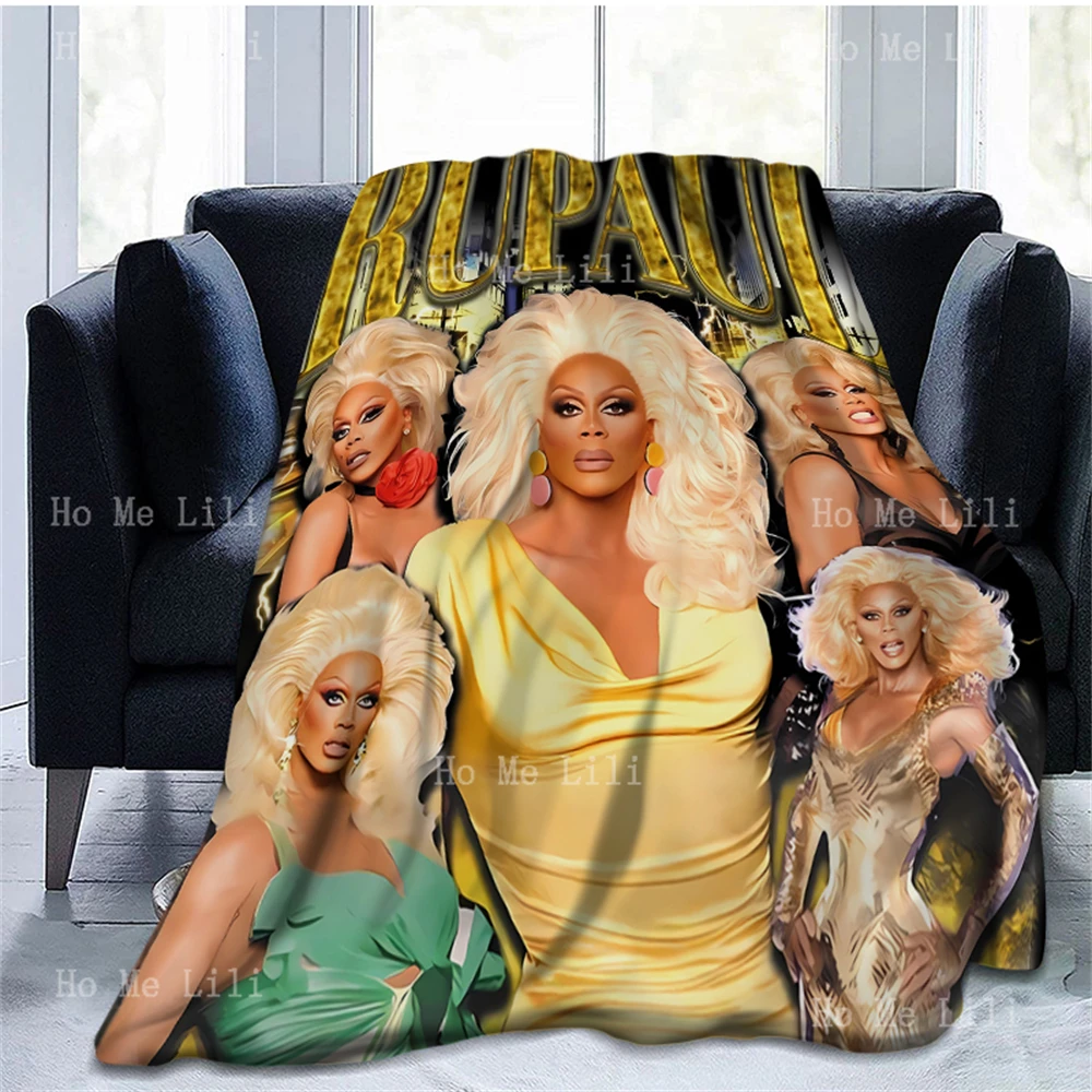 Retro Rupaul Rupauls Drag Race Andre Vintage Poster Print Soft Cozy Flannel Blanket Suitable For All Seasons Use