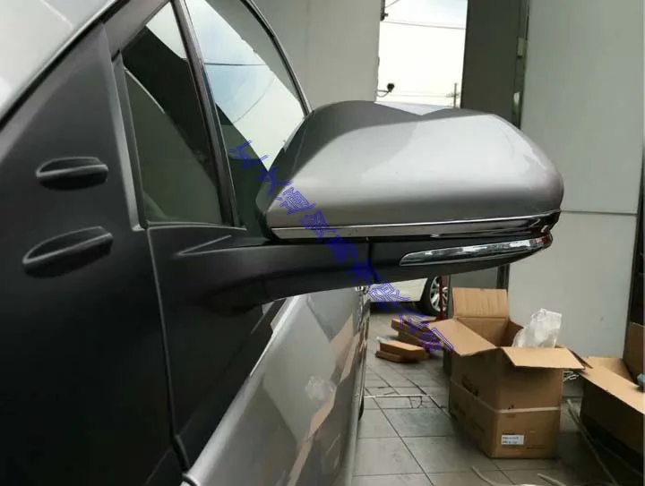 لتويوتا بريوس PHV 2017-2021 سيارة ABS كروم الرؤية الخلفية الرؤية الخلفية غطاء مرآة جانبية عصا إطار الكسوة غطاء مصباح الحاجب #4