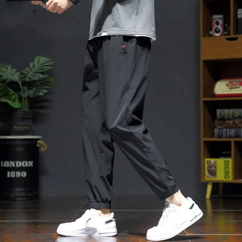 Mens Casual Joggers Pants Spring Autumn Loose Fit Plus Size Drawstring Waist Track Pants