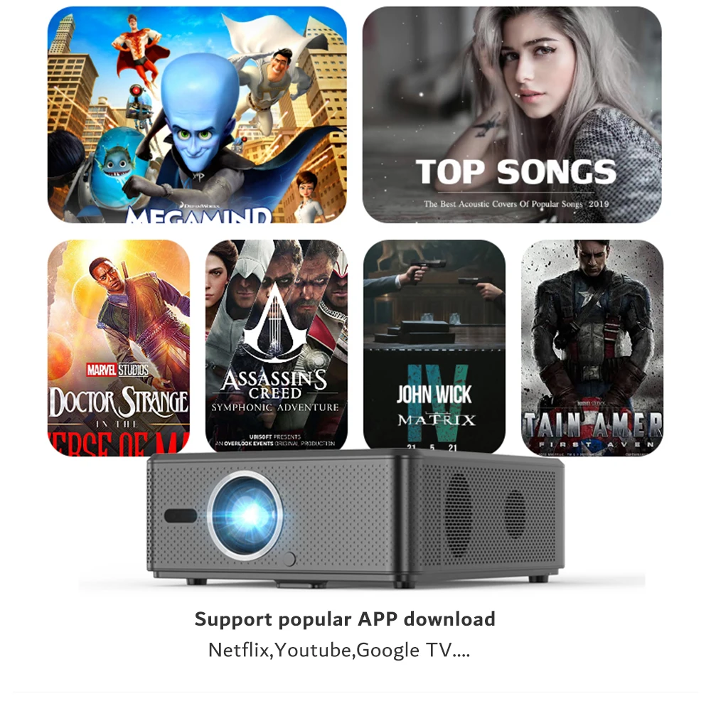 Netflix Officially & AI Auto Focus L41 4K Projector With WiFi ,& Auto Keystone Video Projector Movie Projector
