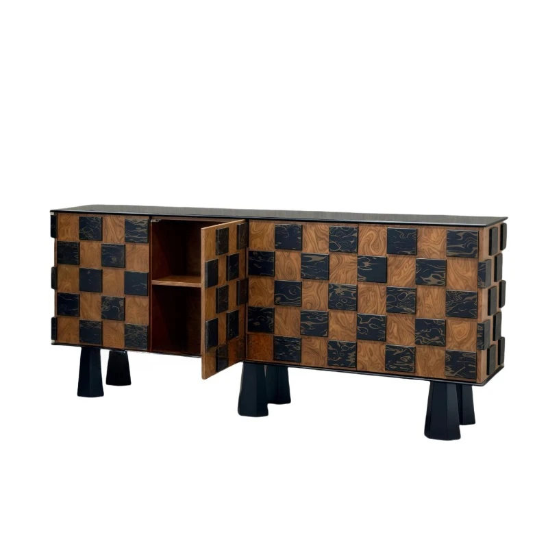 Italian minimalist paint dining side cabinet, solid wood entrance cabinet, storage storage decorative cabinet