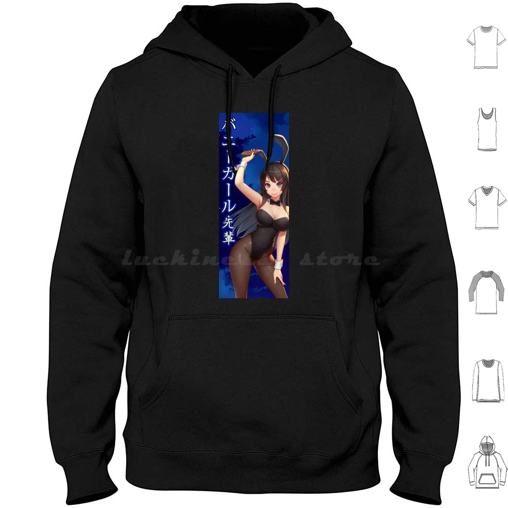 Mai Sakurajima Anime Slap Hoodies Long Sleeve Mai Sakurajima Mai Sakurajima Bunny Girl Anime Rascal Does Not Dream Of