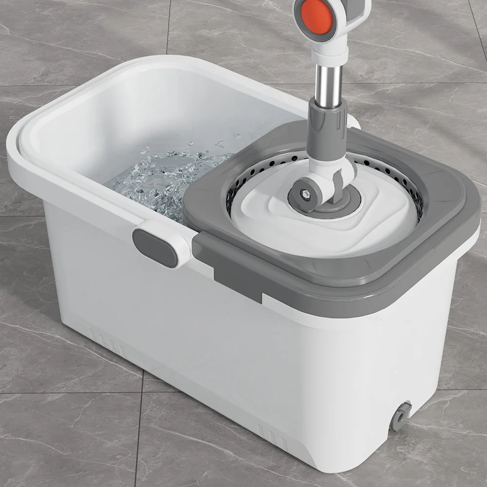 Customizable telescopic handle mop set, hands-free wash, easy to clean, dust-free, wet and dry separation floor rotation
