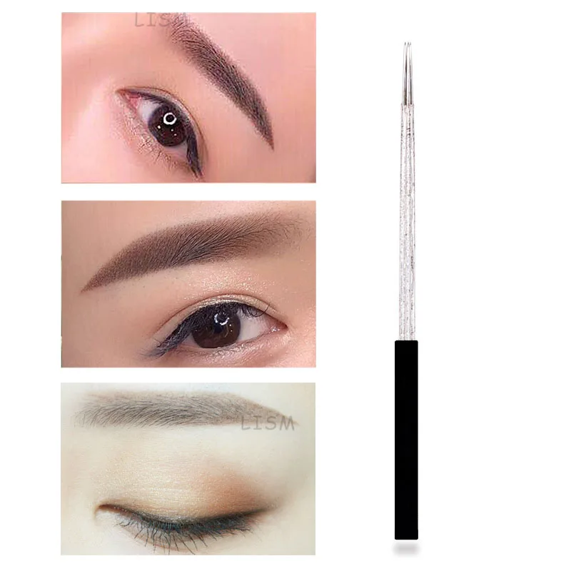 50 قطعة Microblading إبرة مستديرة ل دليل القلم الضباب الحاجب ماكياج دائم الوشم التظليل شفرة المتاح الصباغ إبرة