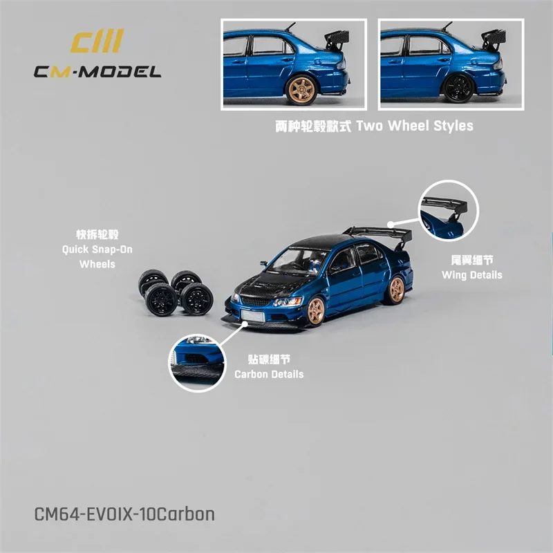 

CM MODEL 1:64 Lancer EvoIx Metallie blue Diecast Model Car