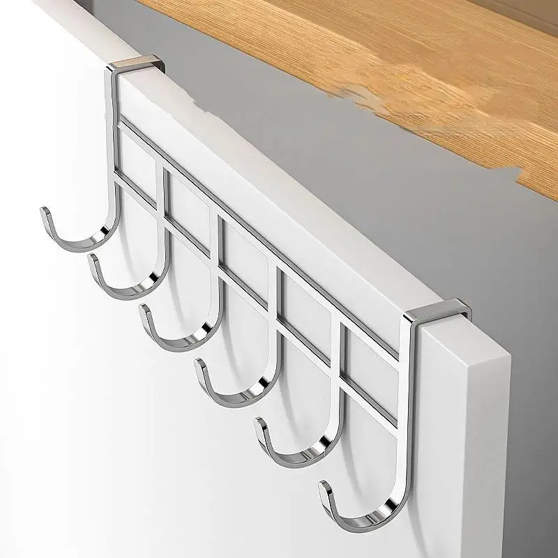Over The Door Hooks Door Organizer Rack No Drill: Hanging Storage Kitchen Bathroom Bedroom Home