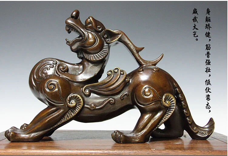 30 سم كبير #   أعلى الفن #   مكتب المنزل متجر كفاءة رسم المال التنين التميمة الإلهية #   تجنب الشرور تمثال برونزي تاليسمان