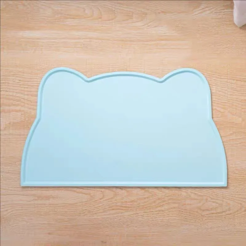 1 st. Katten- en hondenmat, siliconen huisdiermat, kattenkopvorm, makkelijk schoon te maken, anti-overloop, waterdicht en antislip mat
