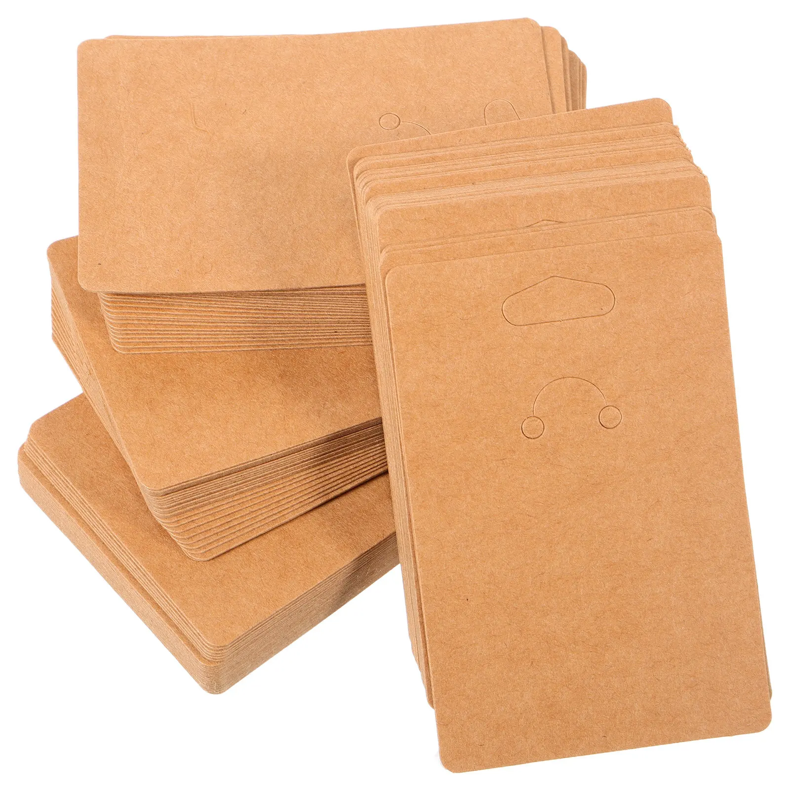 100Pcs Brown Kraft Paper Keychain Display Cards Minimalist Keyring Holder Cards Lightweight Protective Jewelry Packaging view 6