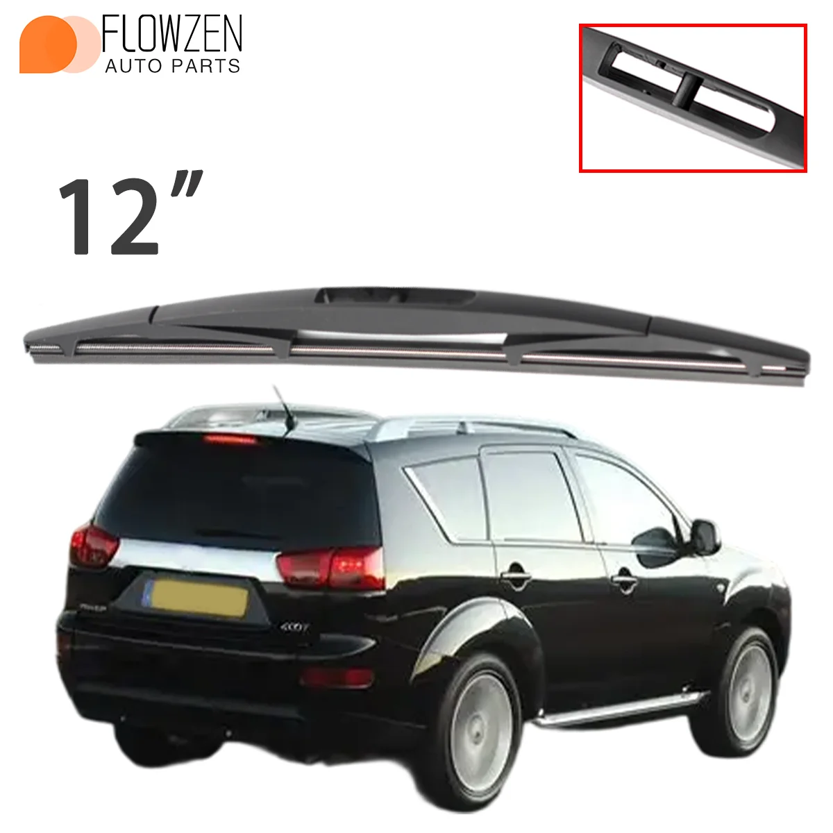 1 Stück 12-Zoll-Heckscheibenwischer, passend für Peugeot 4007 2007-2012, Scheibenwischerblatt, Autozubehör