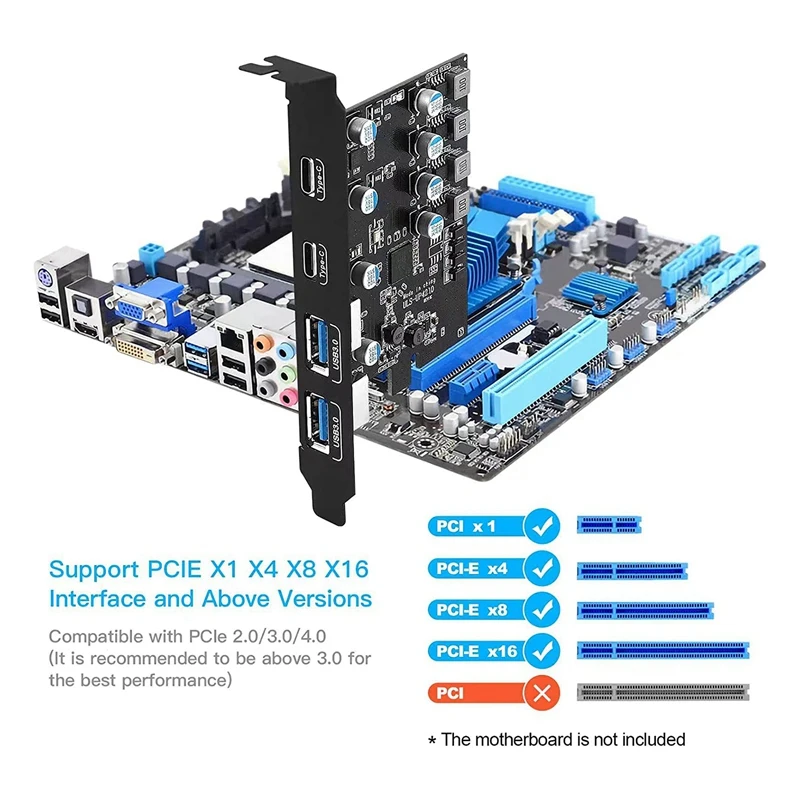 Плата расширения PCI Express с 4 портами PCIE на USB 3,0 для настольных ПК, поддержка Windowsxp/7/8/10