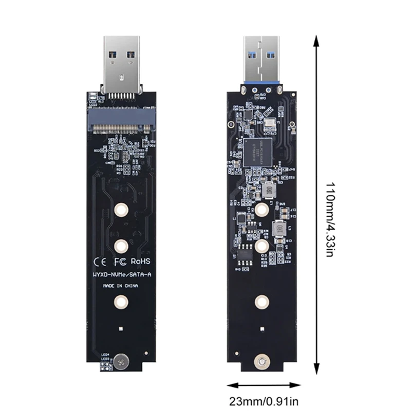 Placa adaptadora inline Nvme PCIE para USB 3.1, Tipo A Módulo M.2, Multi-Função, Conveniente