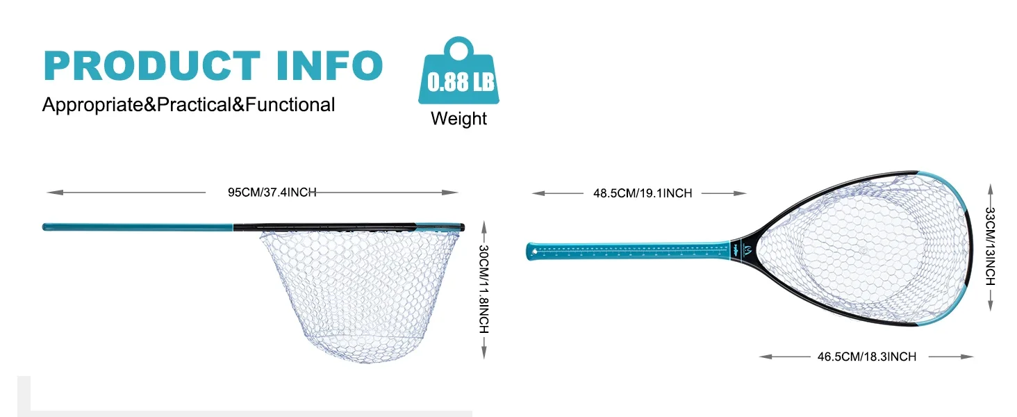 Maximumcatch Neues FL95/96/97 60-95CM Nicht faltbares Angelkescher aus Kohlefaser-Verbundwerkstoff, langlebiges Fischernetz – Detail 9