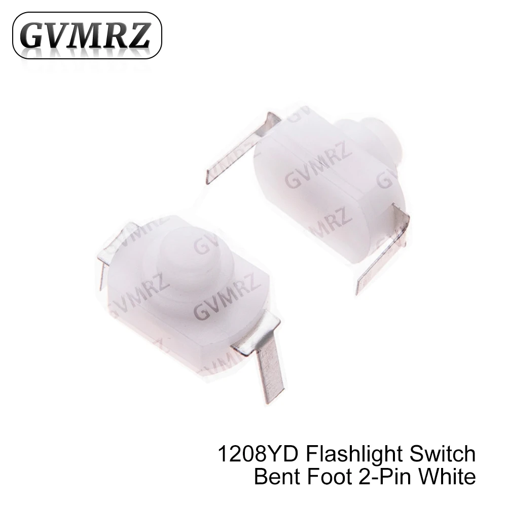10PCS/lot Flashlight switch Mini Push Button On Off 1208YD Self Locking For Electric Torch DC 30V 1A Black White