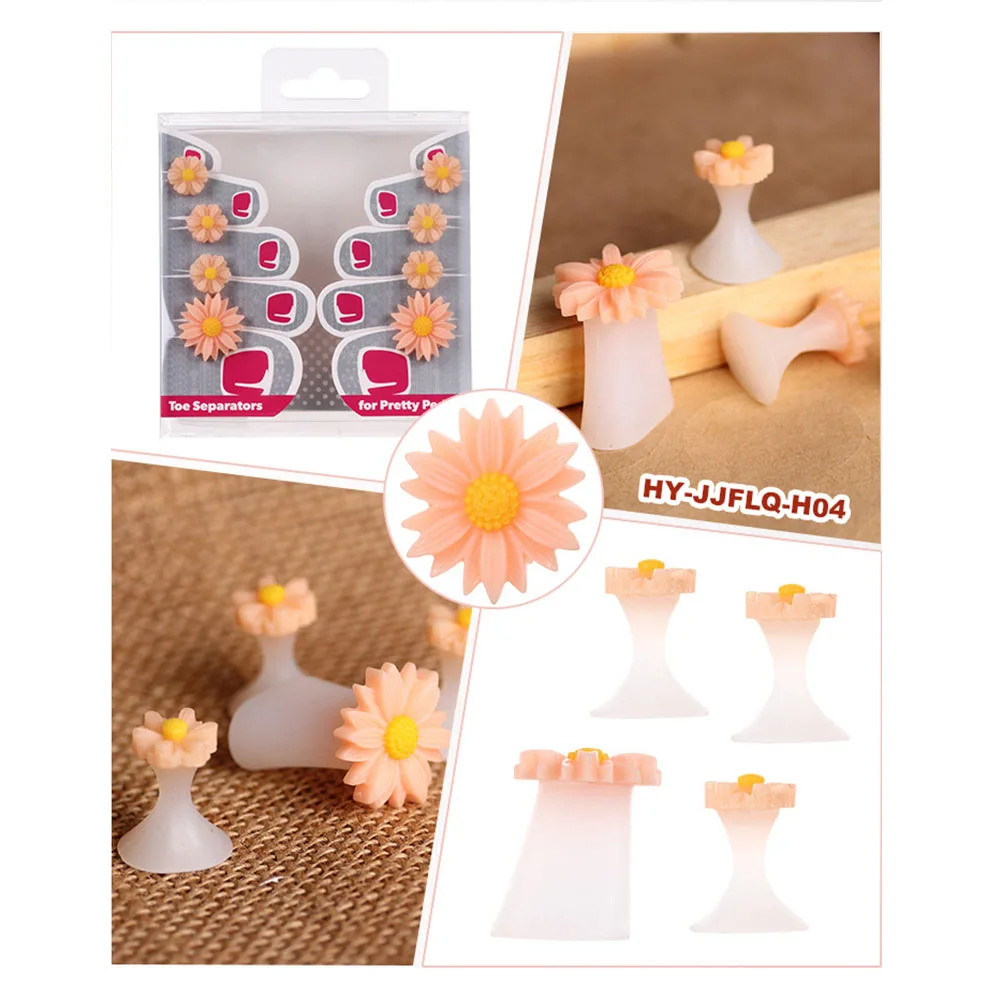 

8Pcs Silicone Toe Spacers Soft Flexible Nail Art Separators Comfortable Nail Polish Applying Tool for Toe Care Corn Bunion