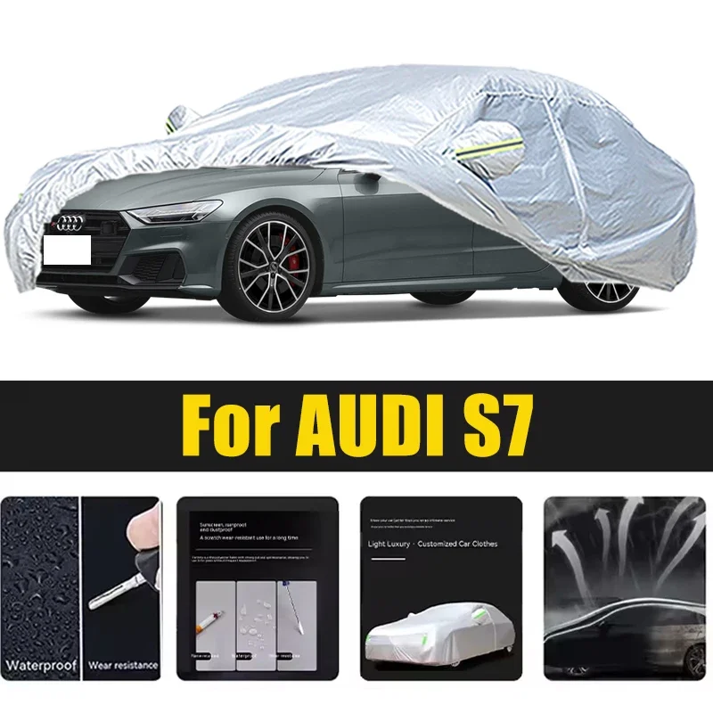 

For AUDI S7 Car Cover Outdoor Protection Covers Snow Sunshade Waterproof Dustproof Exterior UV Car Accessories Auto