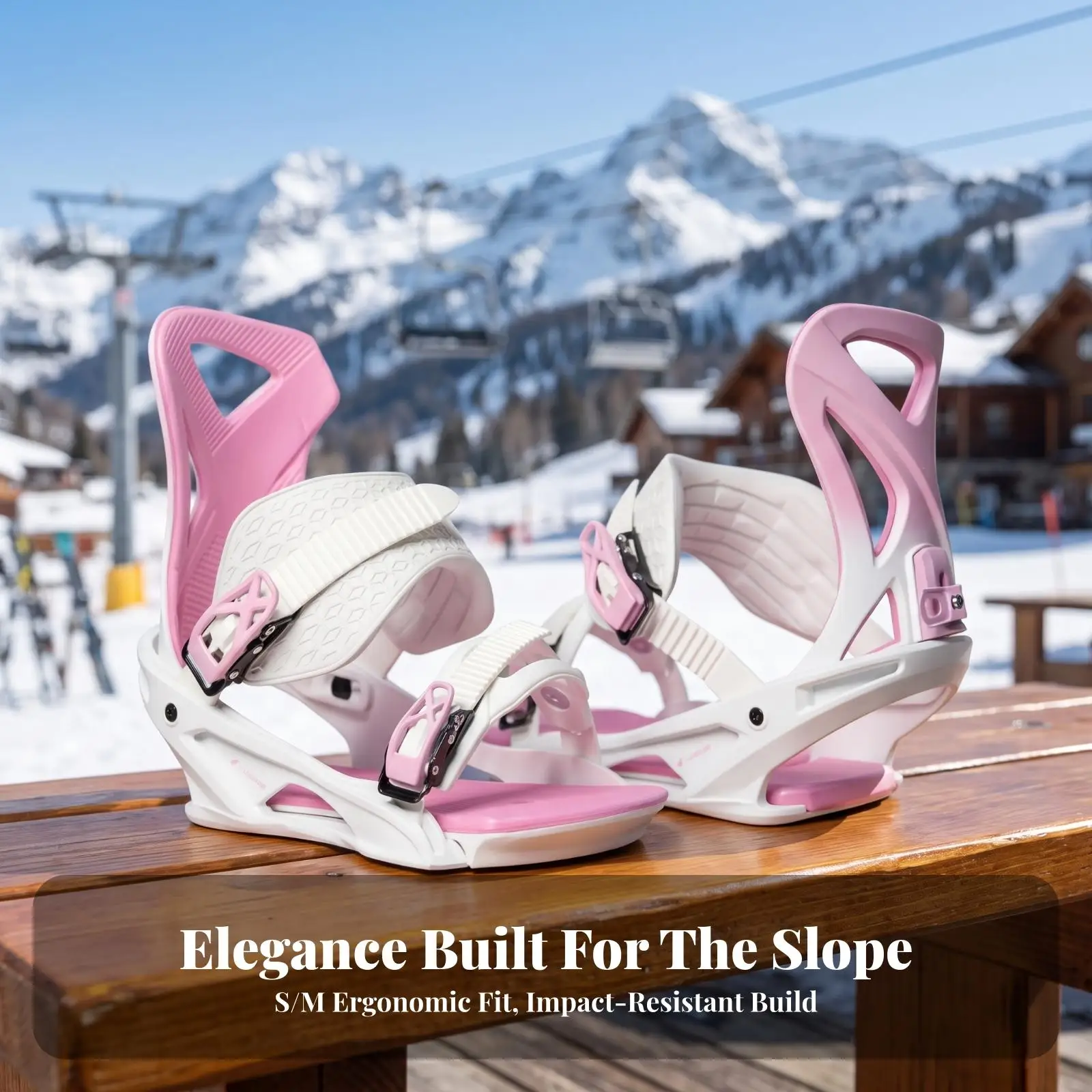 Snowboard Bindings with Padded Footbed Stable Snowboard Bindings with Highbacks Binding Straps Comfortable Open-Frame