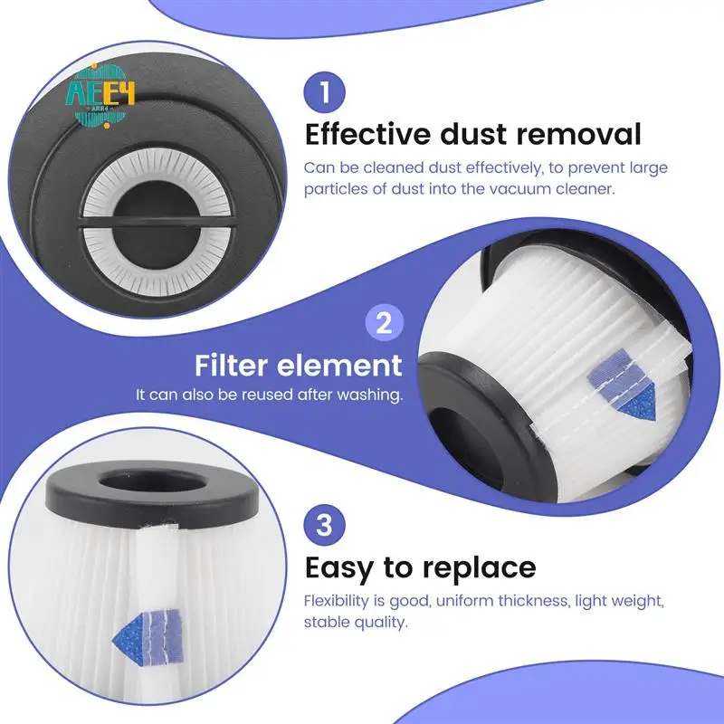 

AEE4-5Pcs Replacement Hepa Filter For Dibea C17 T6 T1 Cordless Stick Vacuum Cleaner Parts