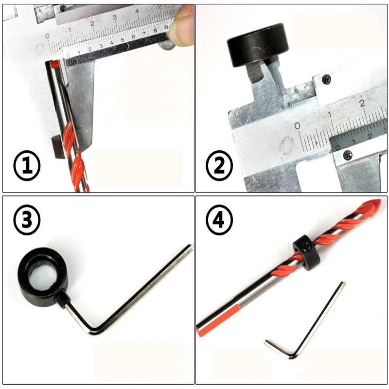 Localisateur de foret de travail de calcul d\'arbre, colliers d\'arrêt de profondeur, positionneur d\'anneau, foret à bois avec outil de foret à