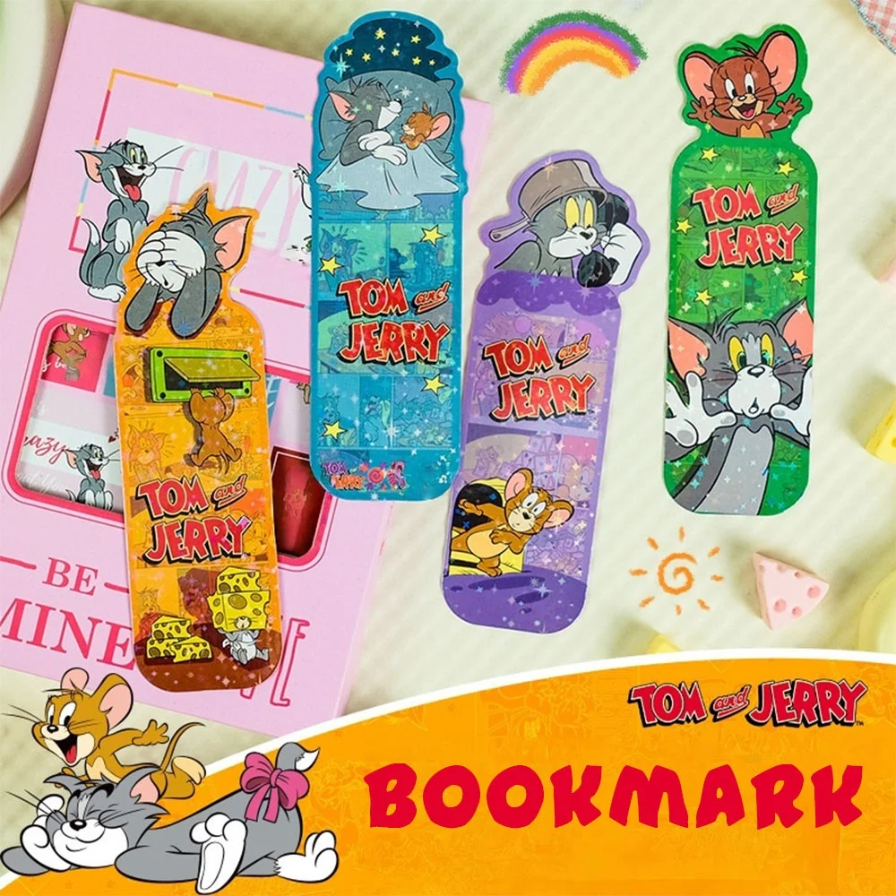 Marcadores de página de oficina de biblioteca Tom y Jerry genuinos, marcapáginas de papel estético DIY, marcadores de página de lector de estudiantes, decoración para niñas